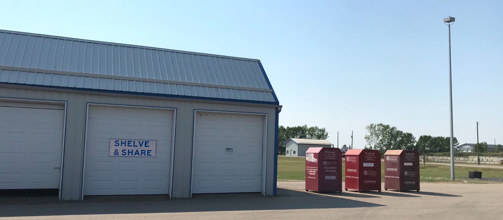 Shelve and Share area at the Clairmont Centre for Recycling and Waste Management