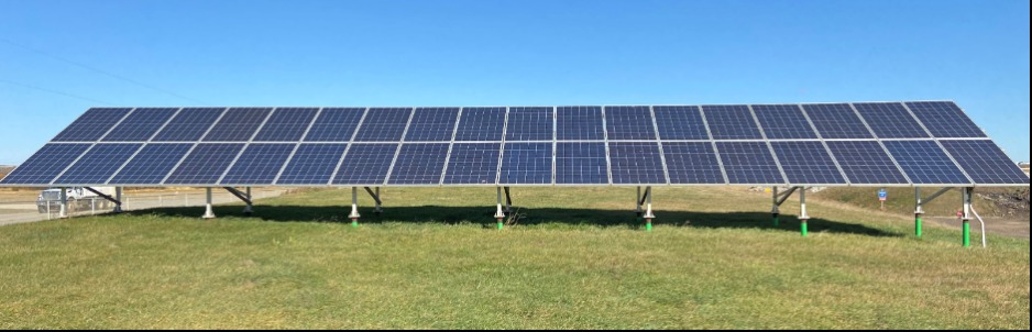 Row of solar panels